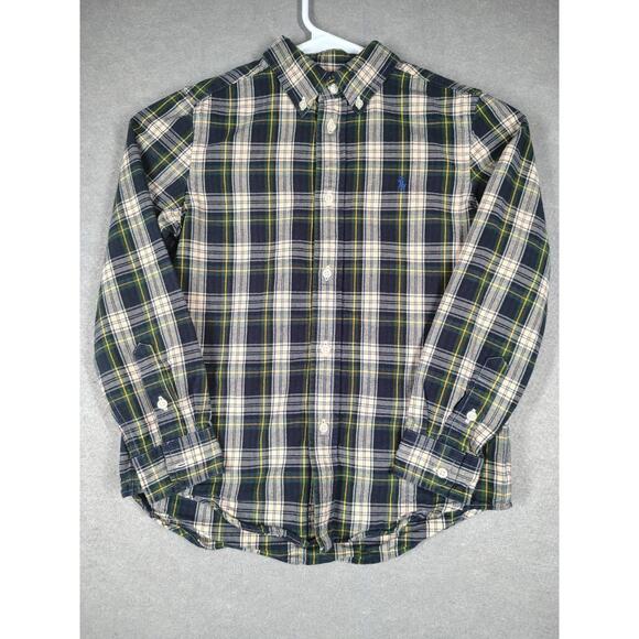 POLO RALPH LAUREN Youth Sz 7 Medium Button Down Shirt Plaid Preppy Old Money - Picture 1 of 7